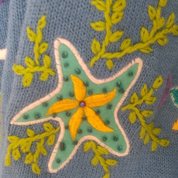 Quacker Factory Hand Detailed Cardigan Vintage FREE w/any Sweater Purchase - Picture 10 of 16